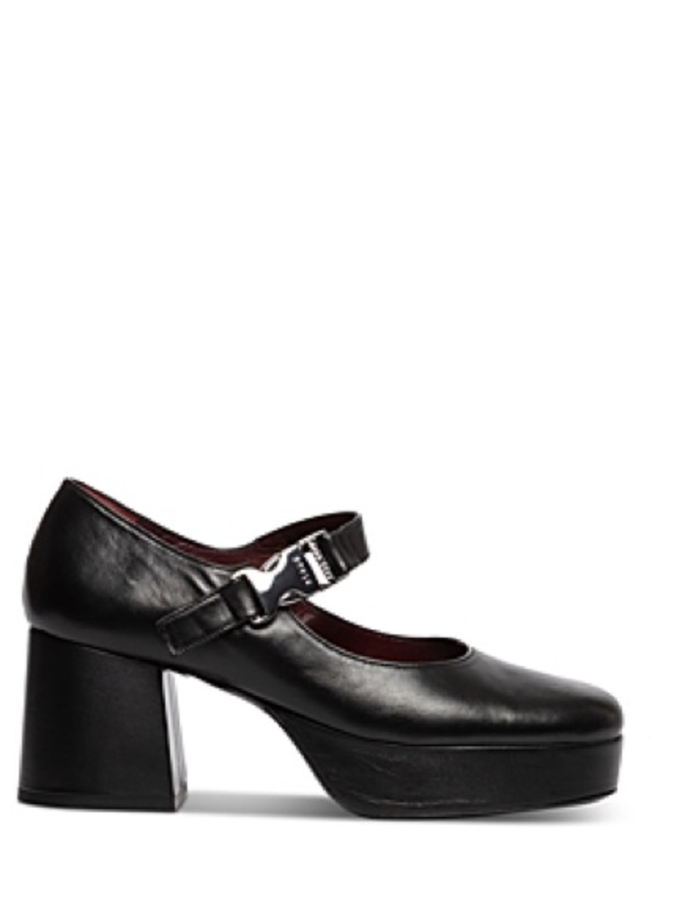 STAUD Ozzy Black Leather Mary Jane Platform Pumps Size 42